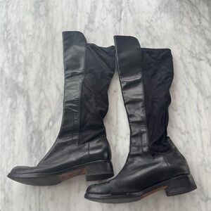 Cole Haan Black Leather Knee-High Boots